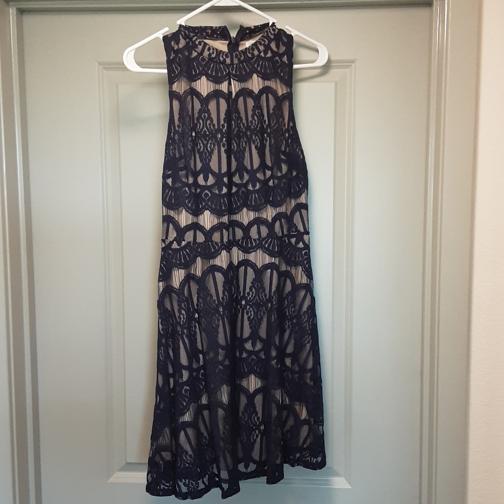 Lace blue dress